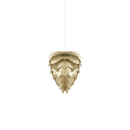Conia Pendant Light in Brushed Brass/White (11-Inch).