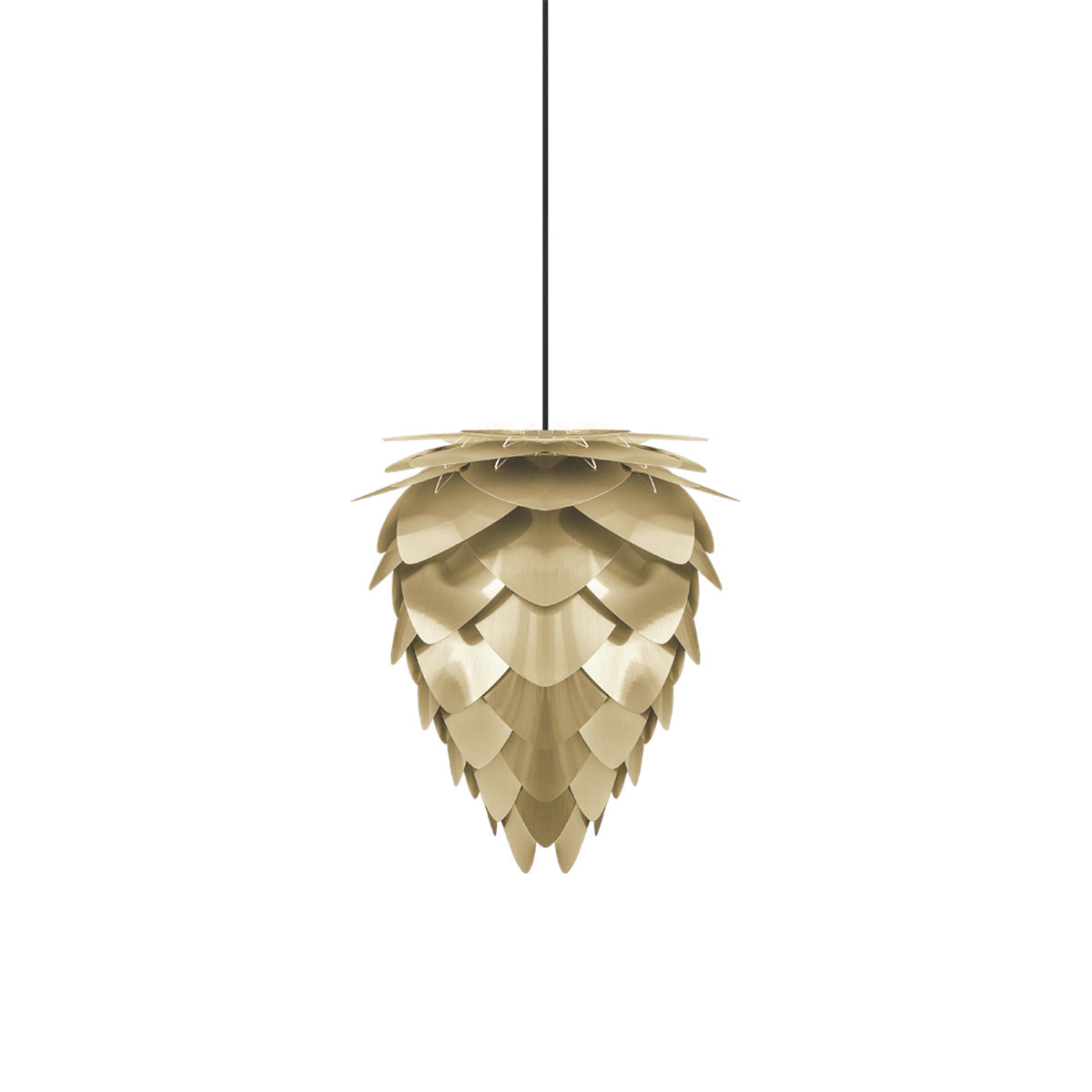 Conia Pendant Light in Brushed Brass/Black (14.2-Inch).