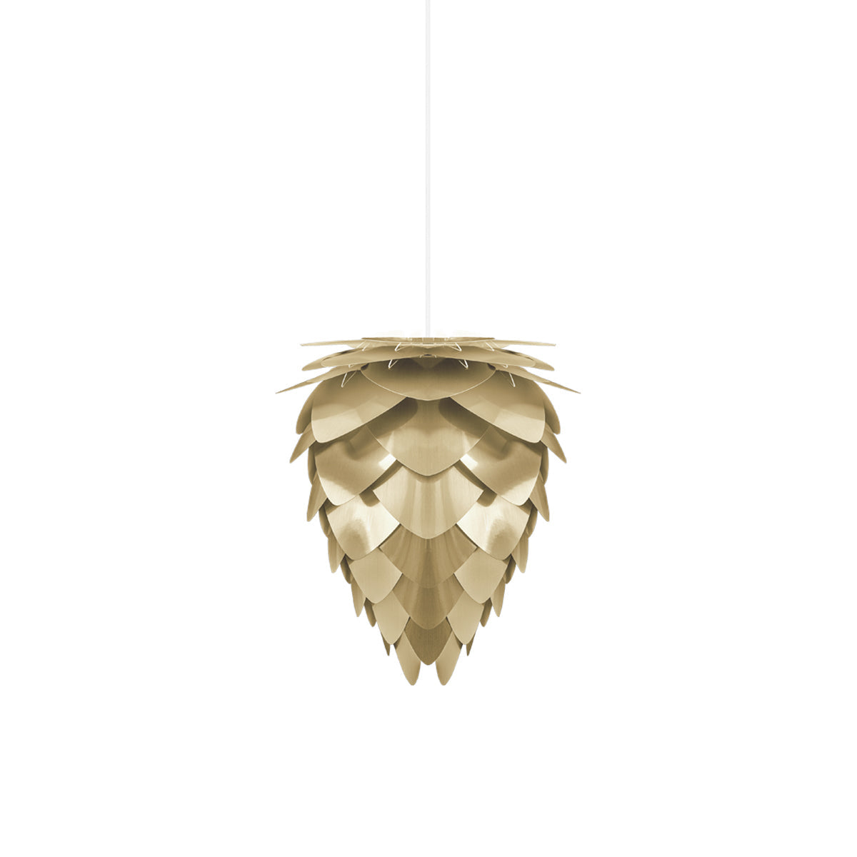 Conia Pendant Light in Brushed Brass/White (14.2-Inch).