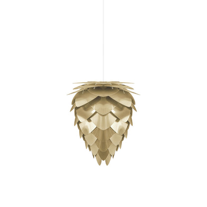 Conia Pendant Light in Brushed Brass/White (14.2-Inch).