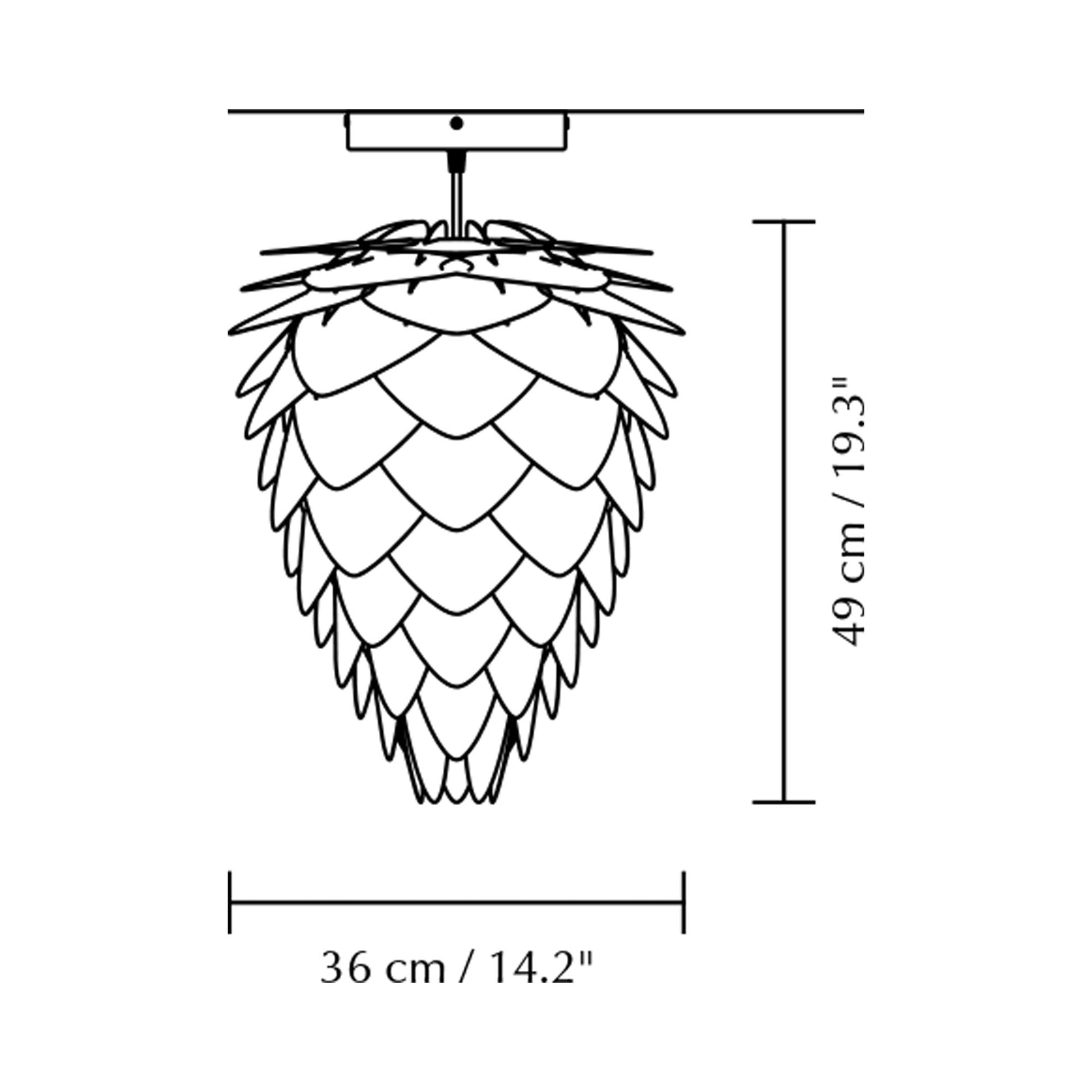 Conia Pendant Light - line drawing.