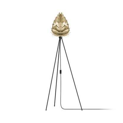 Conia Tripod Floor Lamp in Black/Brushed Brass (57-Inch).