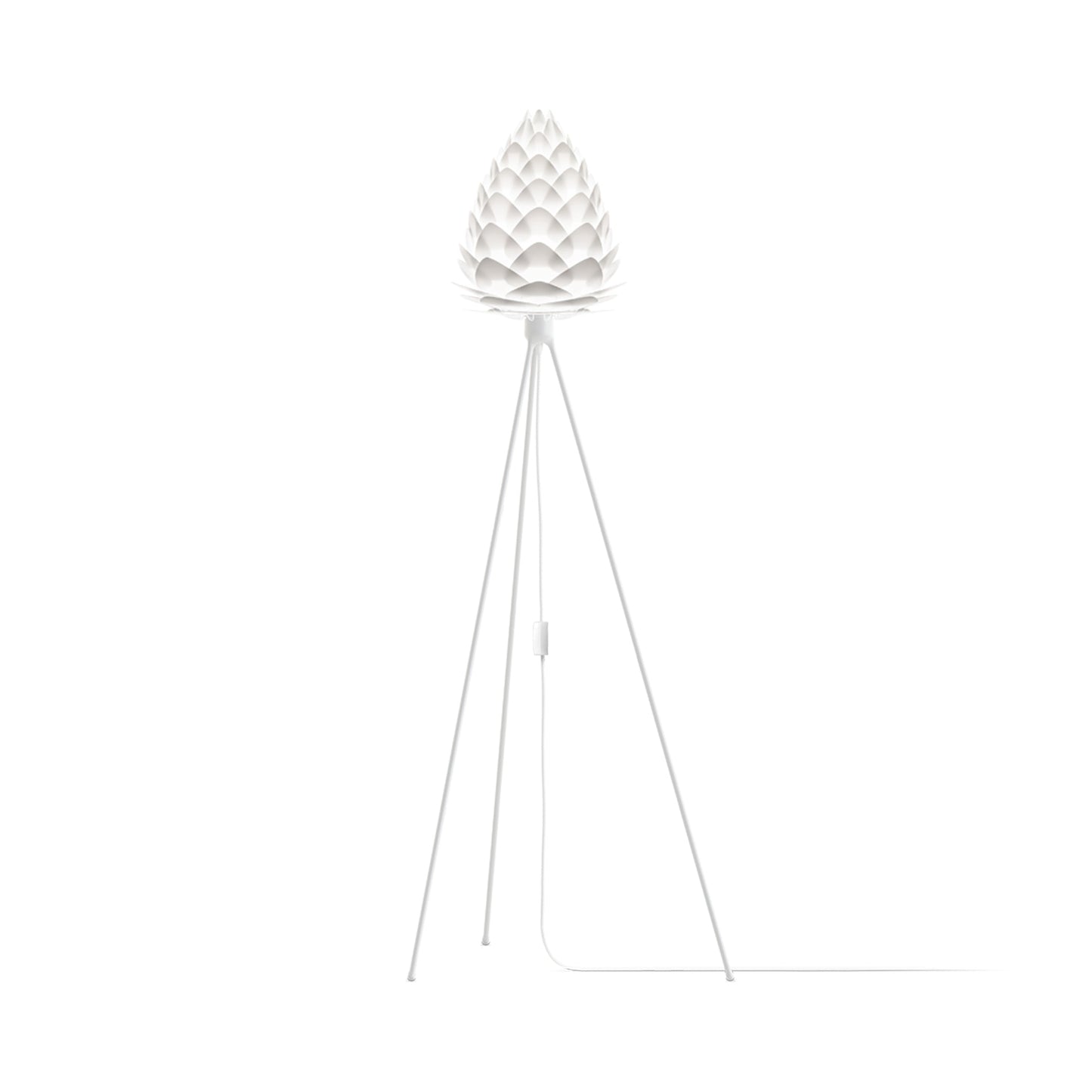 Conia Tripod Floor Lamp in White/White (57-Inch).