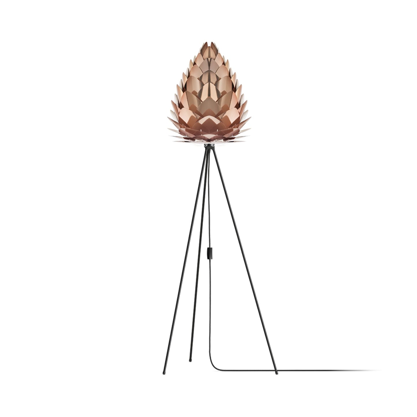 Conia Tripod Floor Lamp in Black/Copper (63-Inch).