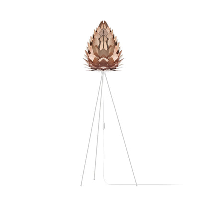 Conia Tripod Floor Lamp in White/Copper (63-Inch).