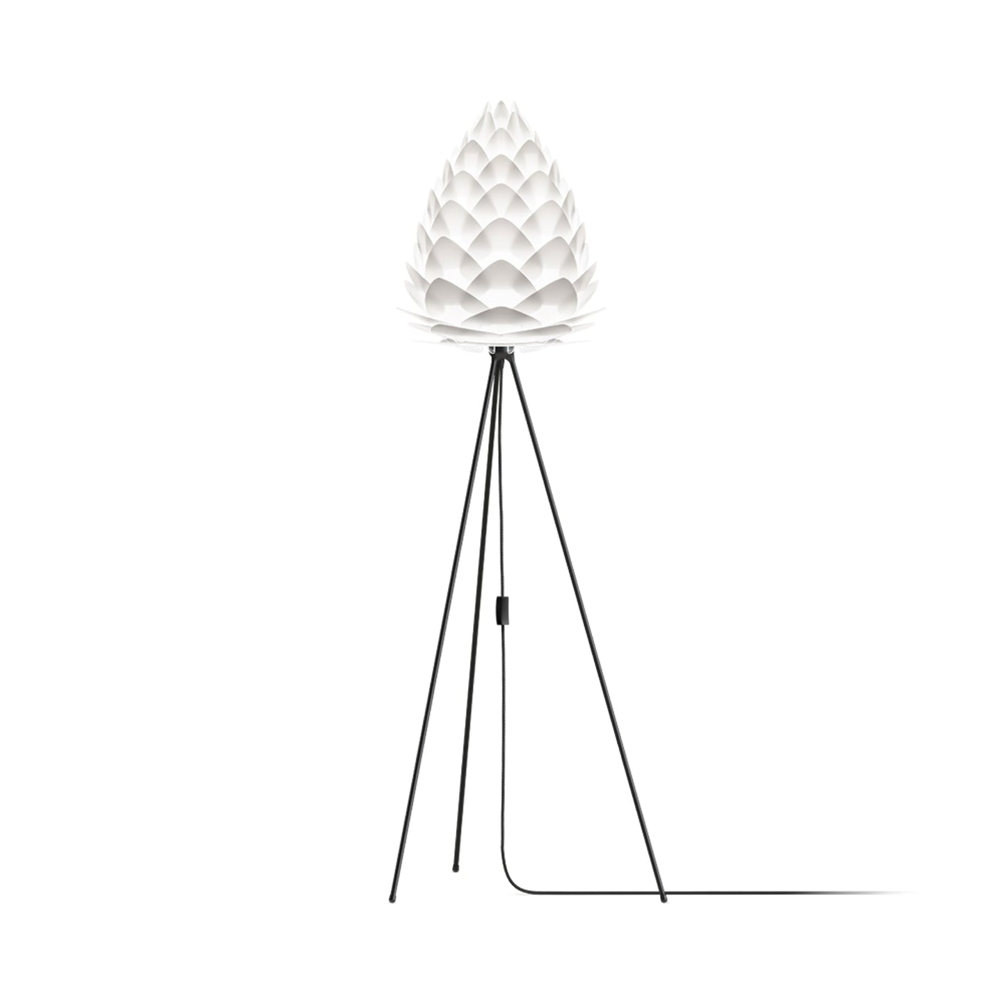 Conia Tripod Floor Lamp in Black/White (63-Inch).