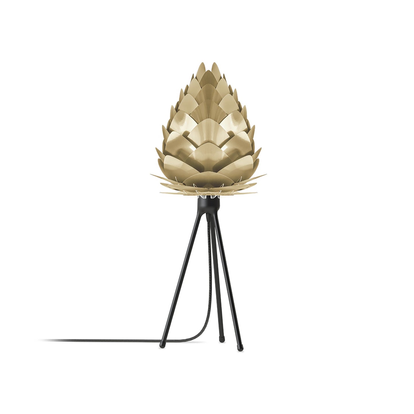 Conia Tripod Table Lamp in Black/Brushed Brass (27-Inch).
