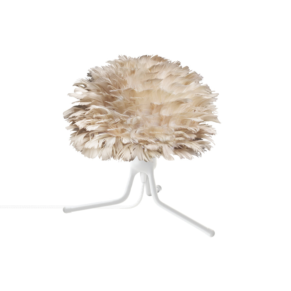 Eos Adjustable Table Lamp in White/Light Brown.