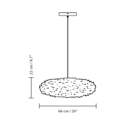 Eos Esther Pendant Light - line drawing.
