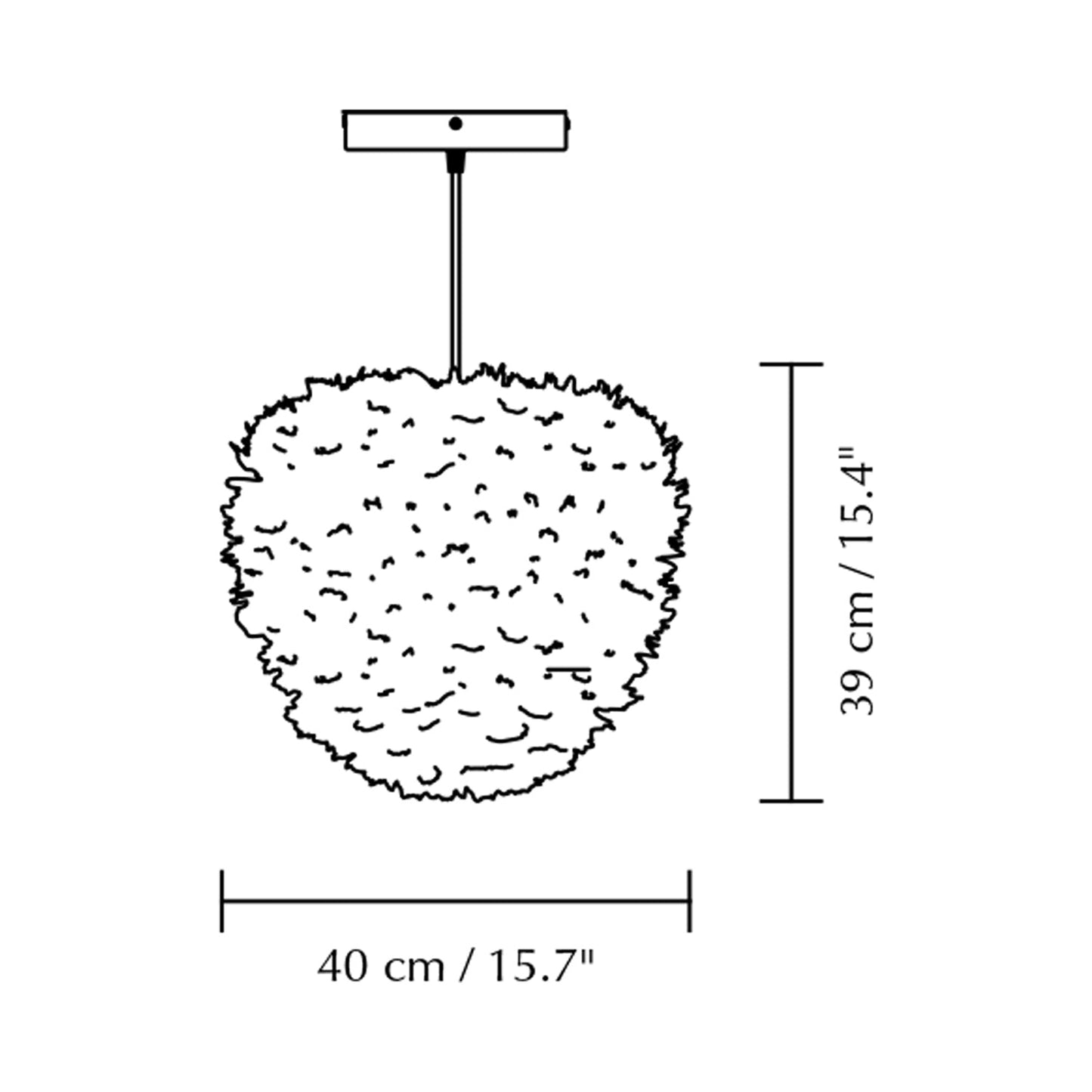 Eos Evia Pendant Light - line drawing.