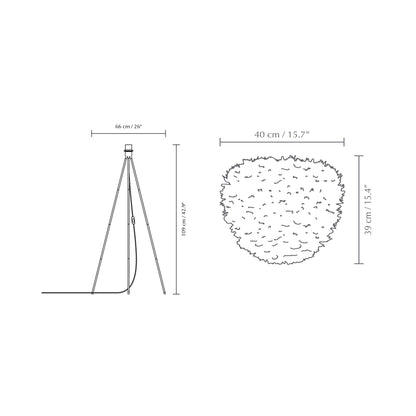 Eos Evia Tripod Floor Lamp - line drawing.