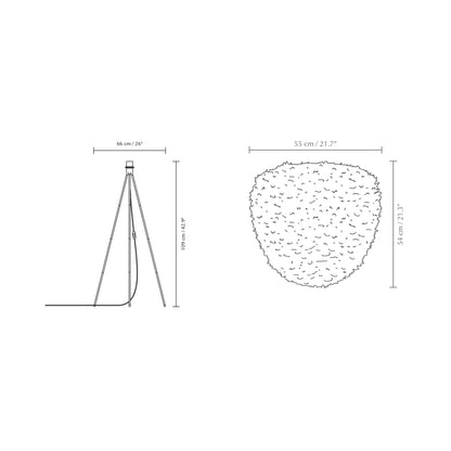 Eos Evia Tripod Floor Lamp - line drawing.