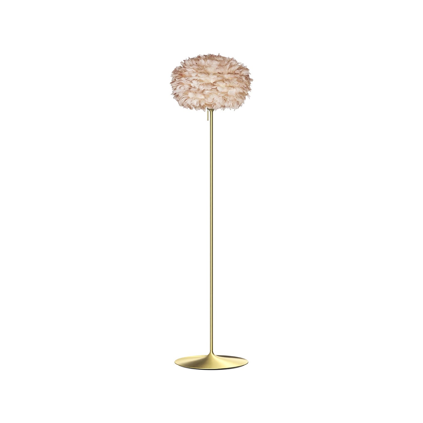 Eos Floor Lamp in Brushed Brass/Light Brown (66.9-Inch).