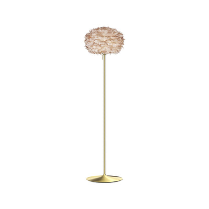 Eos Floor Lamp in Brushed Brass/Light Brown (66.9-Inch).