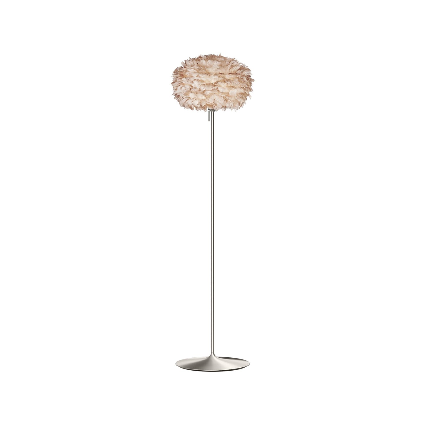 Eos Floor Lamp in Brushed Steel/Light Brown (66.9-Inch).