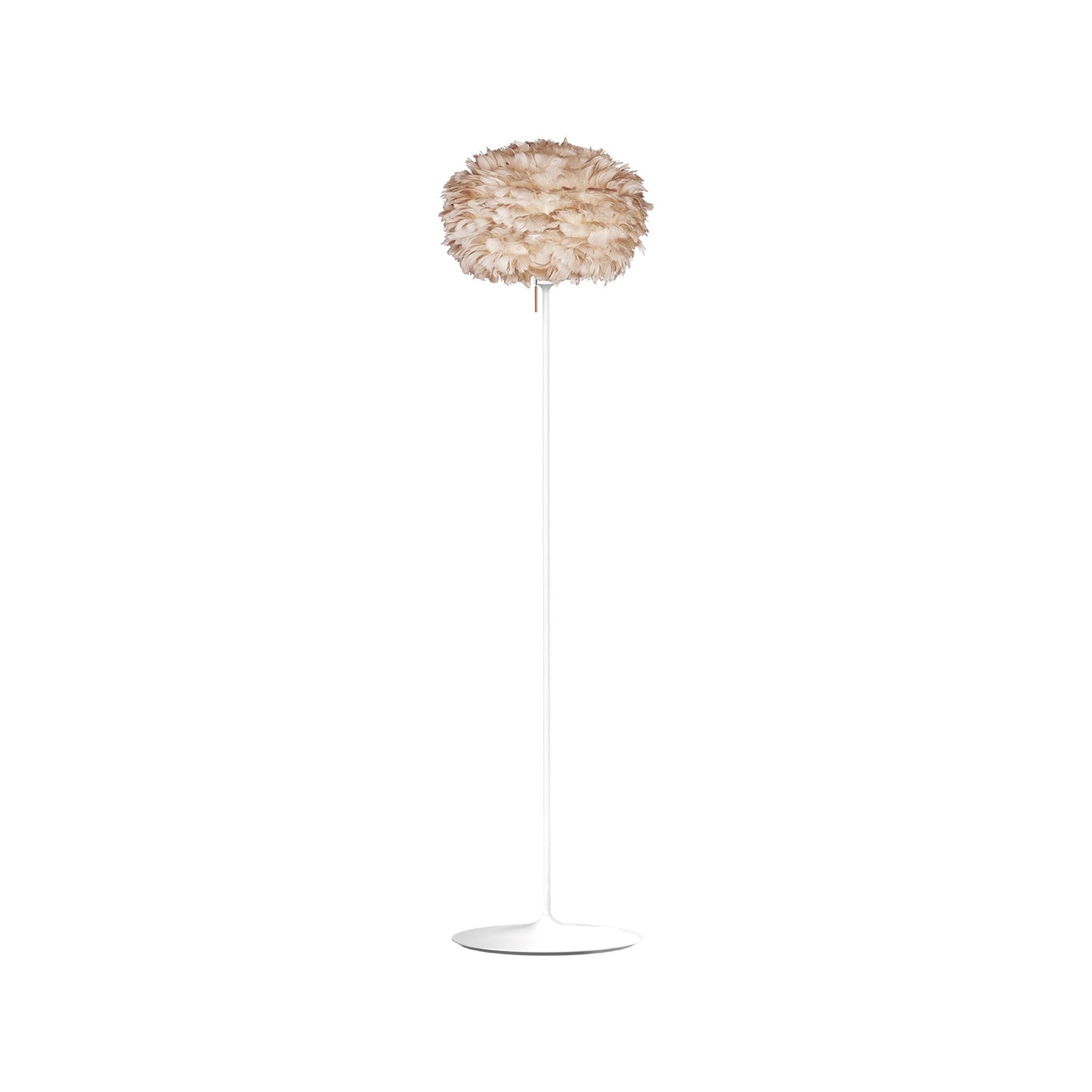 Eos Floor Lamp in White/Light Brown (66.9-Inch).