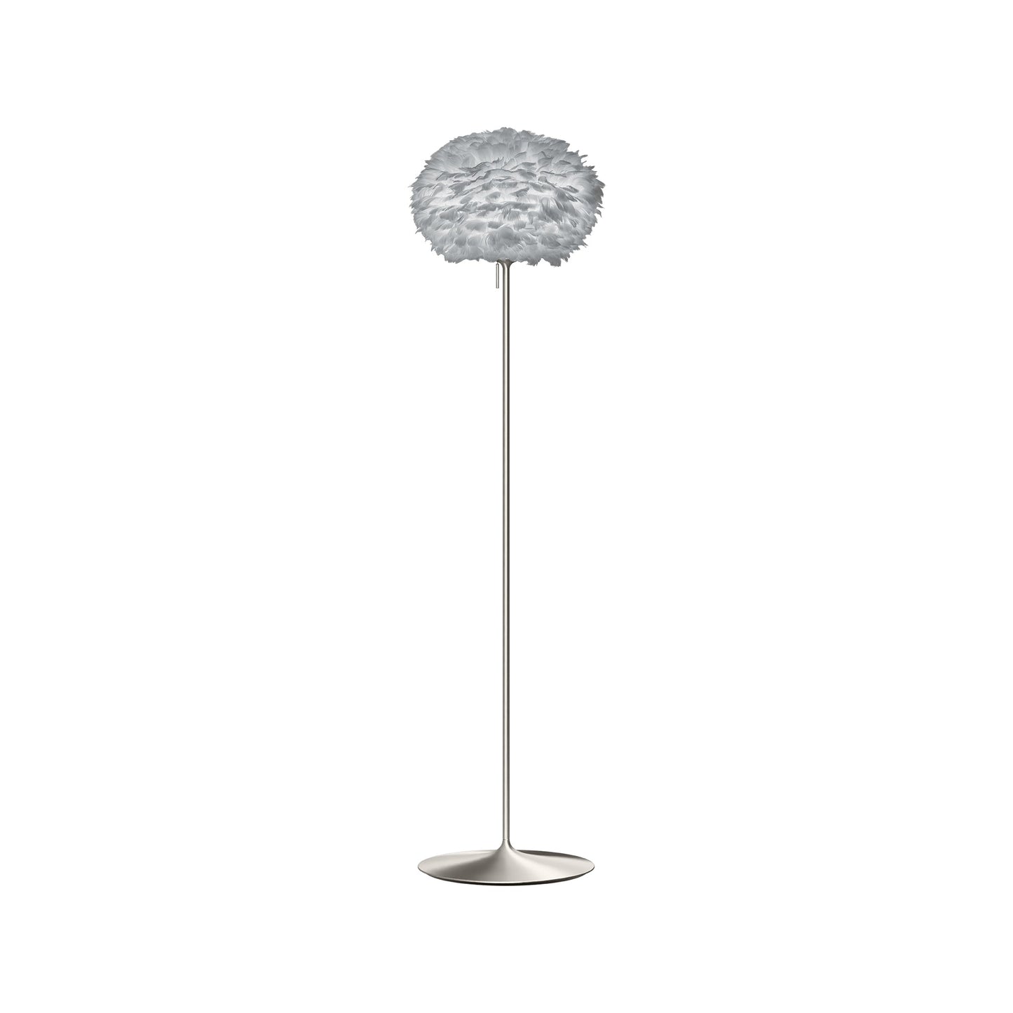 Eos Floor Lamp in Brushed Steel/Light Grey (66.9-Inch).