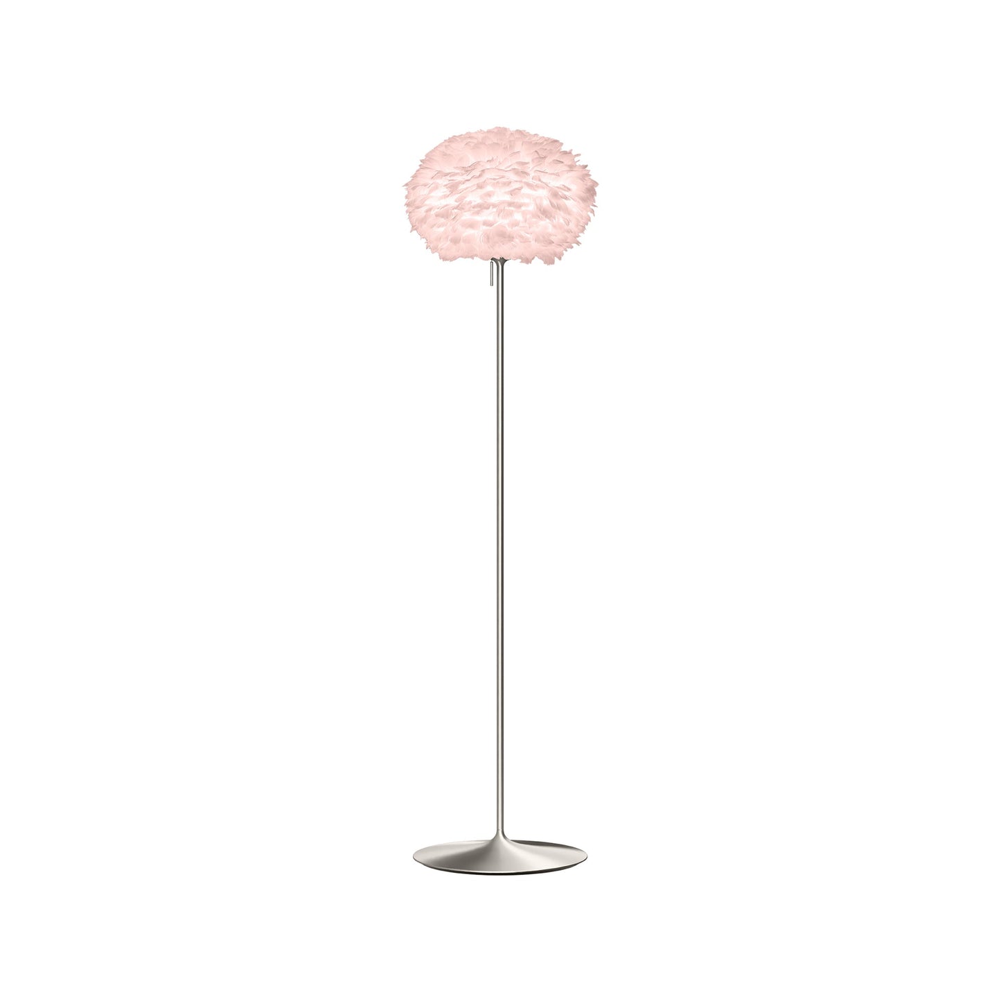 Eos Floor Lamp in Brushed Steel/Light Rose (66.9-Inch).