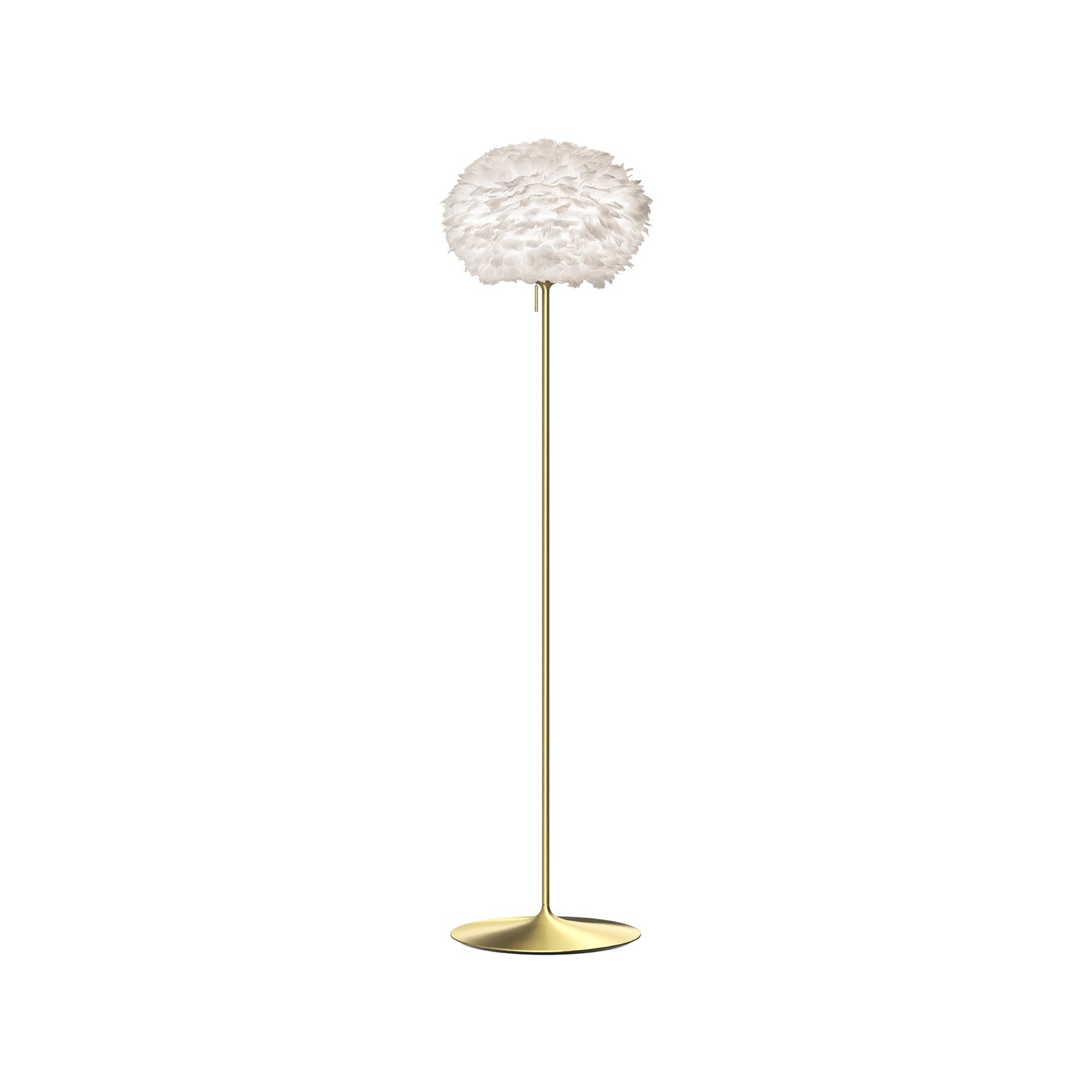 Eos Floor Lamp in Brushed Brass/White (66.9-Inch).