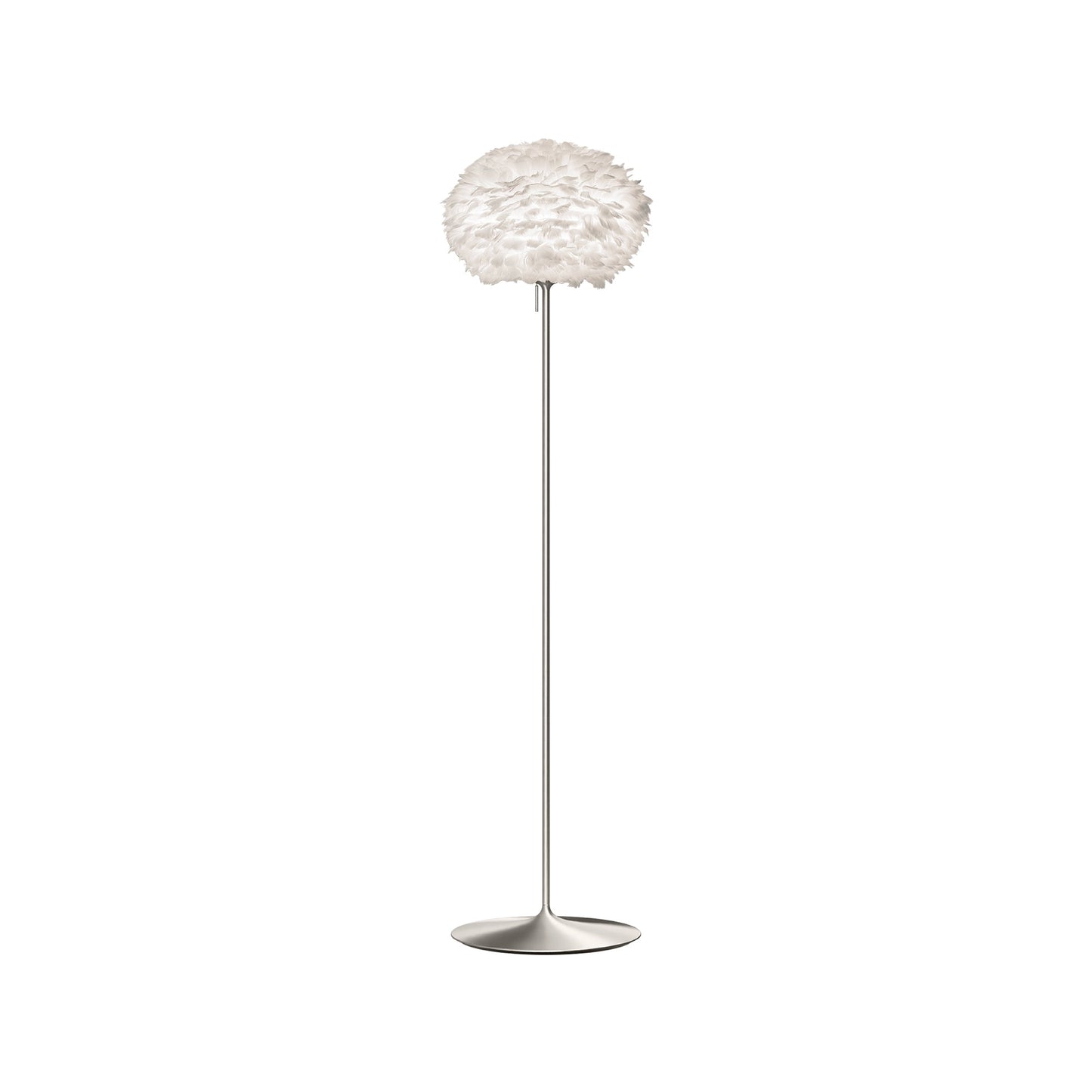 Eos Floor Lamp in Brushed Steel/White (66.9-Inch).