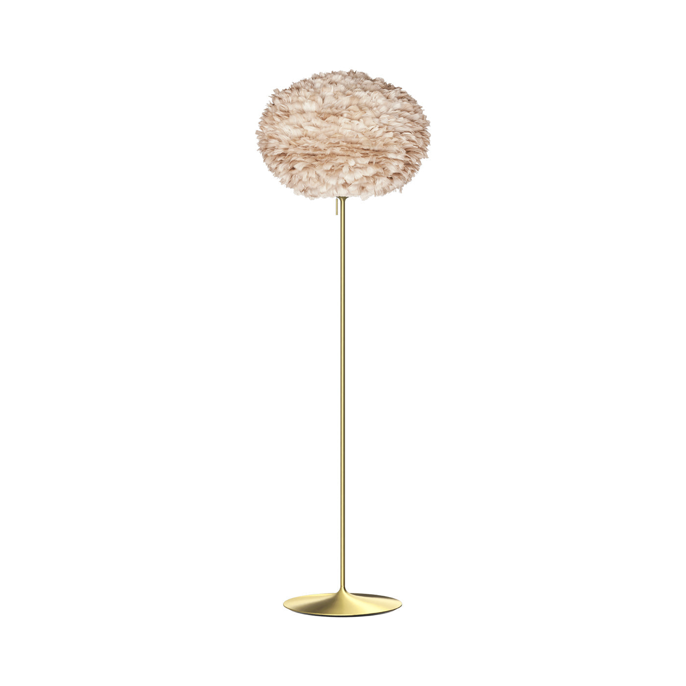 Eos Floor Lamp in Brushed Brass/Light Brown (70.8-Inch).