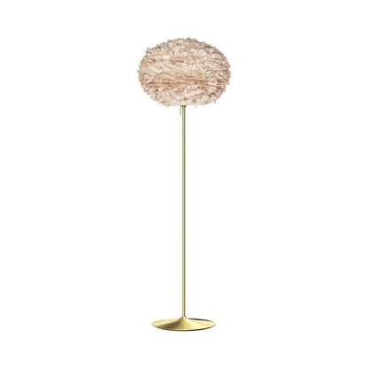 Eos Floor Lamp in Brushed Brass/Light Brown (70.8-Inch).