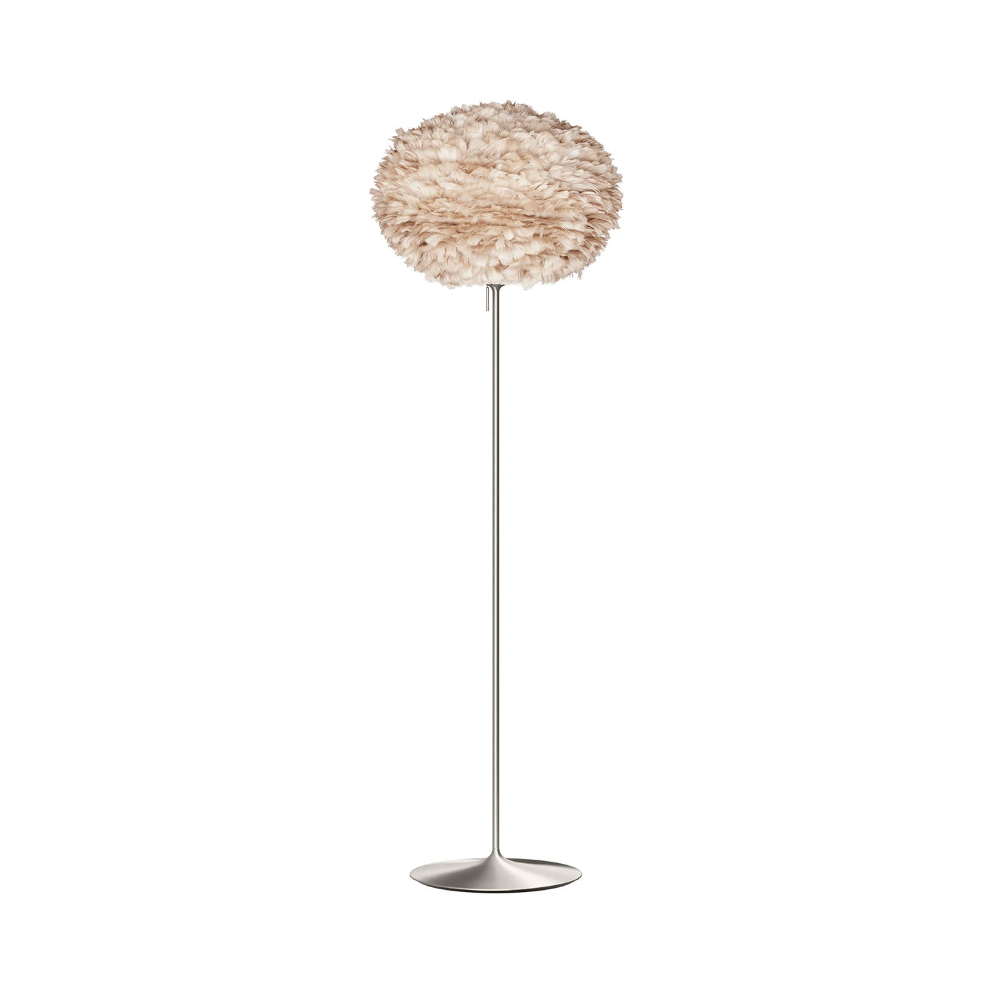 Eos Floor Lamp in Brushed Steel/Light Brown (70.8-Inch).