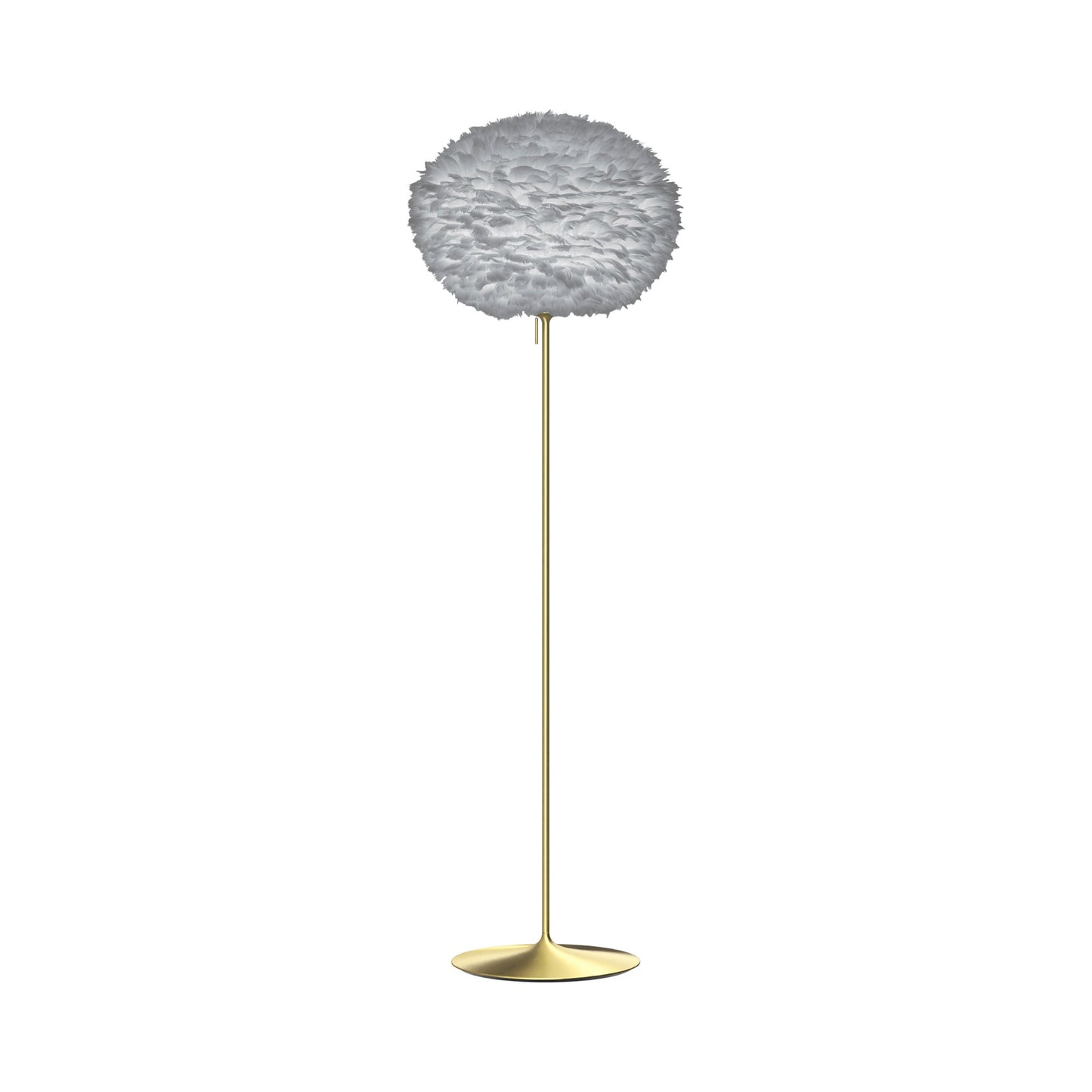 Eos Floor Lamp in Brushed Brass/Light Grey (70.8-Inch).