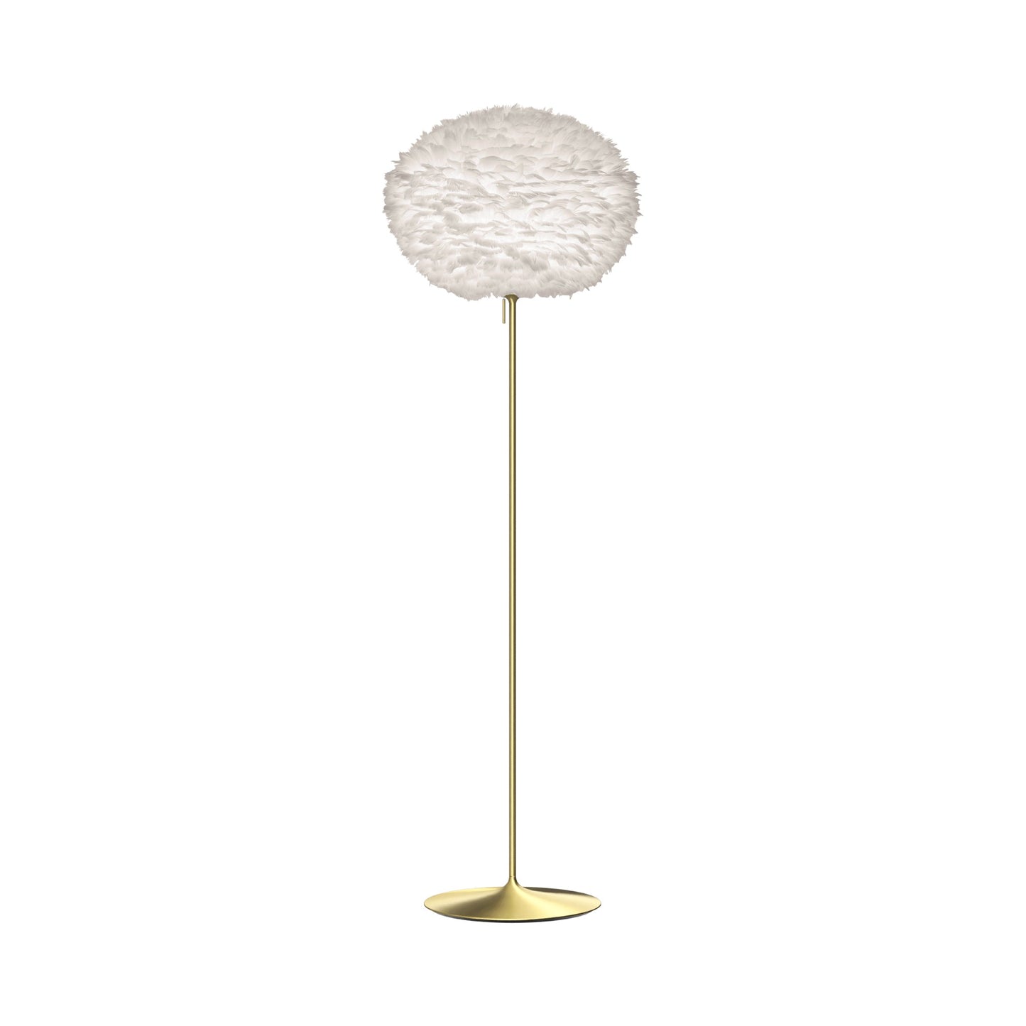 Eos Floor Lamp in Brushed Brass/White (70.8-Inch).