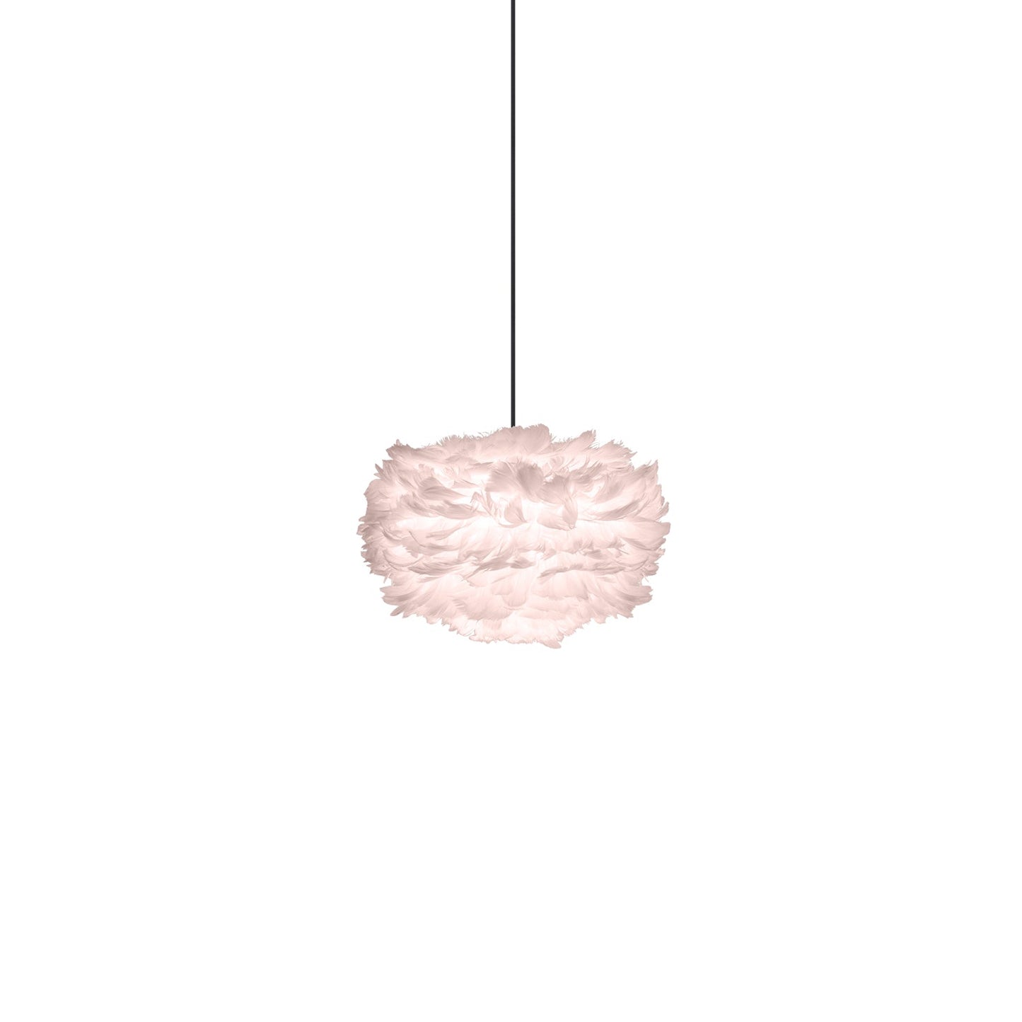 Eos Pendant Light in Light Rose/Black (13.8-Inch).