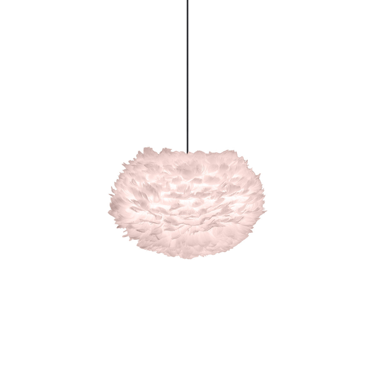 Eos Pendant Light in Light Rose/Black (17.7-Inch).