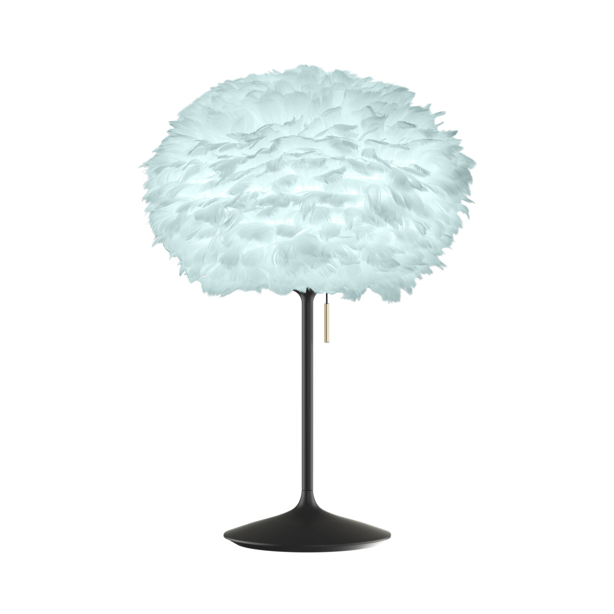 Eos Table Lamp in Black/Light Blue.