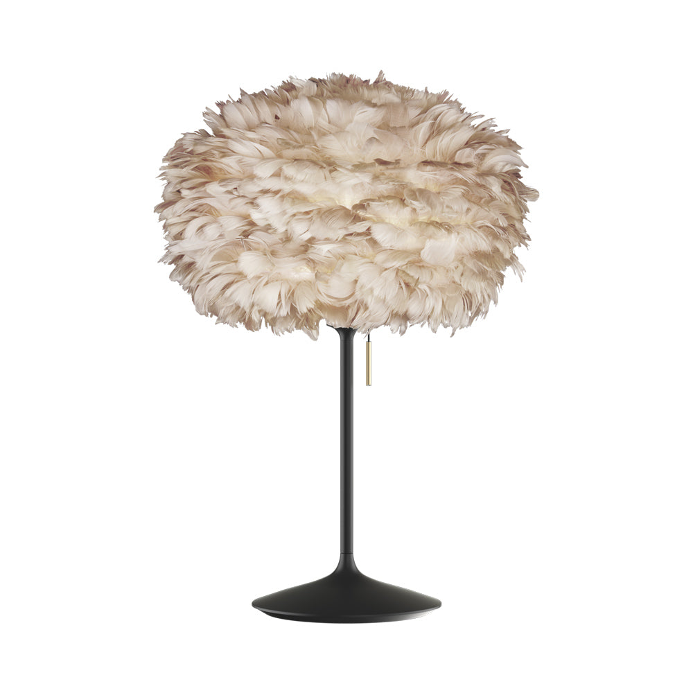 Eos Table Lamp in Black/Light Brown.