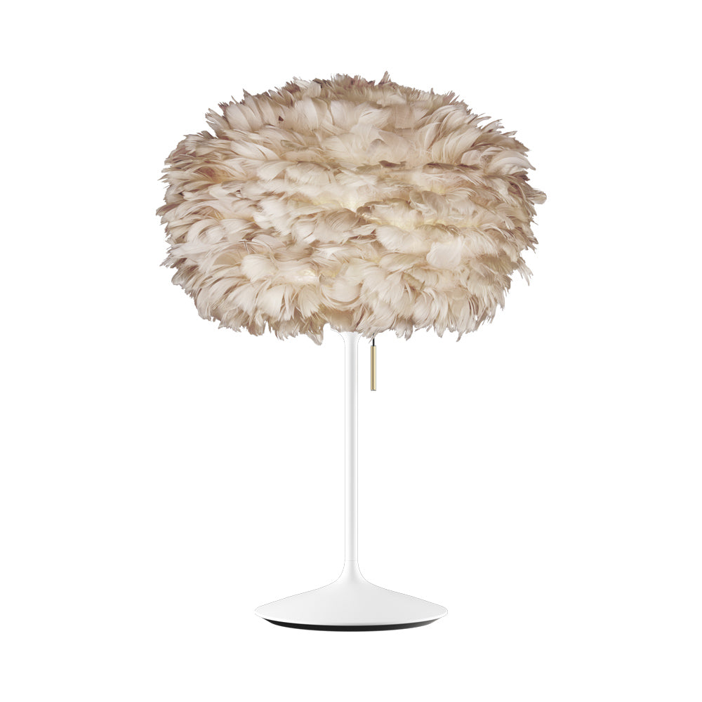 Eos Table Lamp in White/Light Brown.