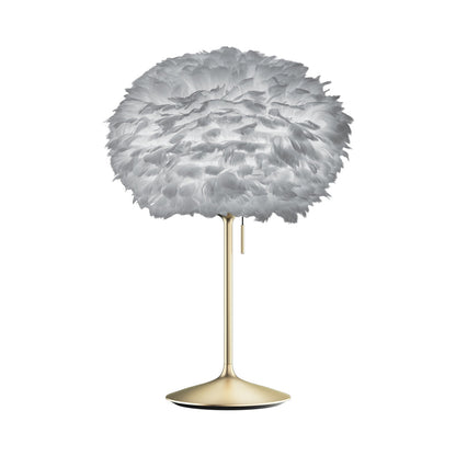 Eos Table Lamp in Brushed Brass/Light Grey.