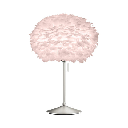 Eos Table Lamp in Brushed Steel/Light Rose.