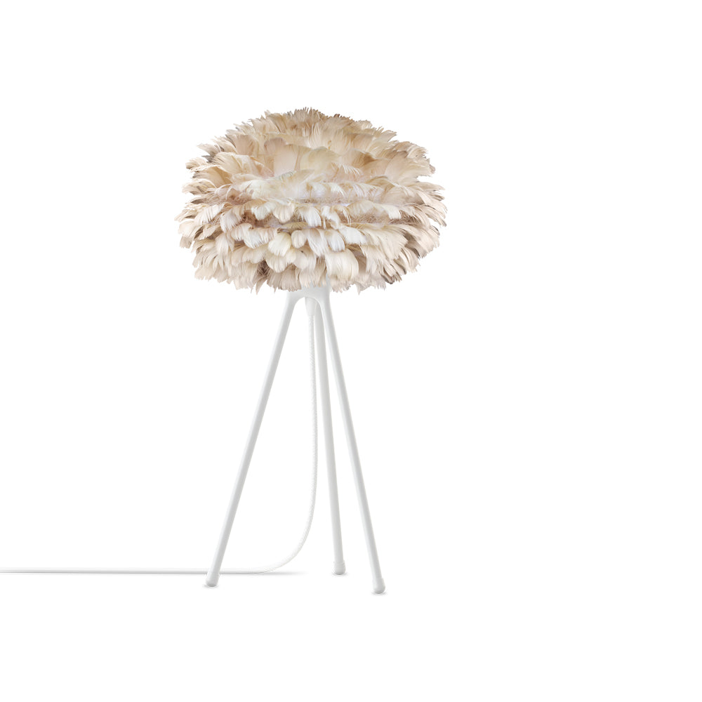 Eos Tripod Table Lamp in White/Light Brown (20-Inch).