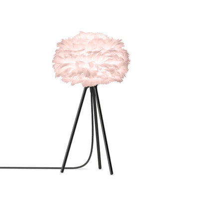 Eos Tripod Table Lamp in Black/Light Rose (20-Inch).