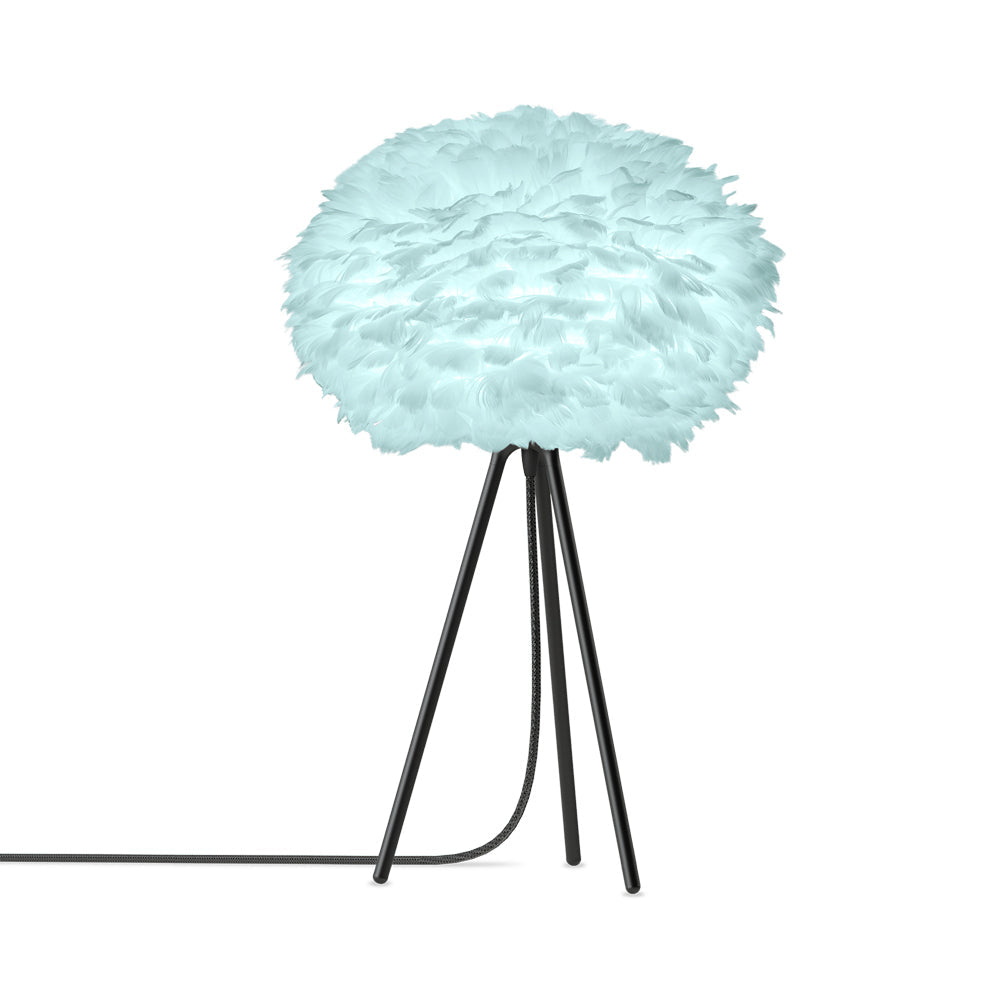 Eos Tripod Table Lamp in Black/Light Blue (26-Inch).