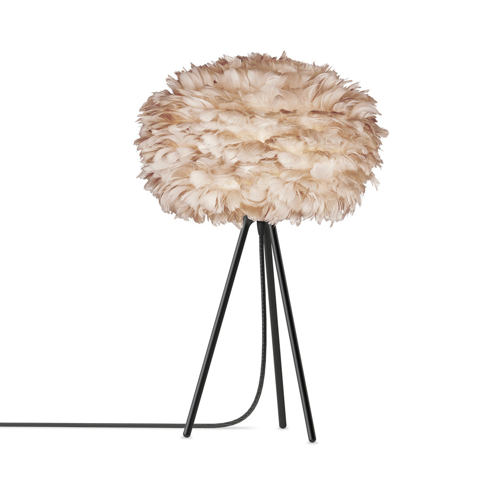 Eos Tripod Table Lamp in Black/Light Brown (26-Inch).