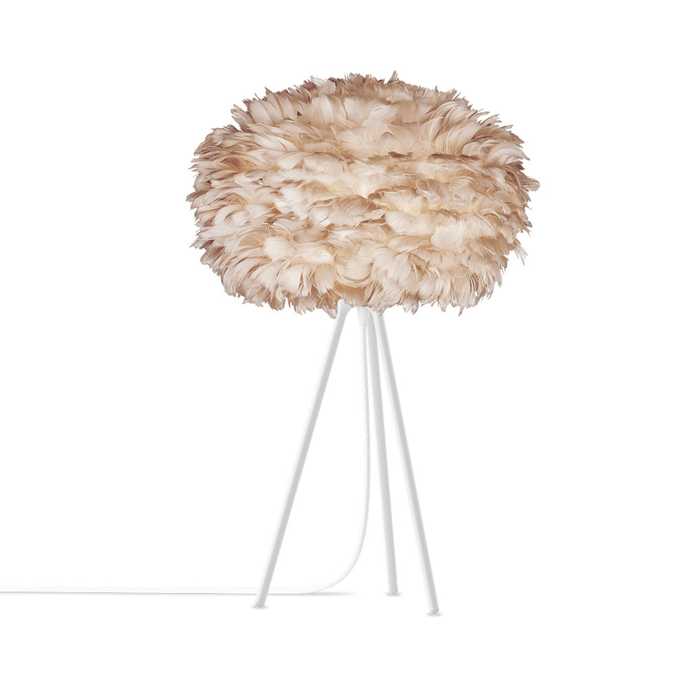 Eos Tripod Table Lamp in White/Light Brown (26-Inch).
