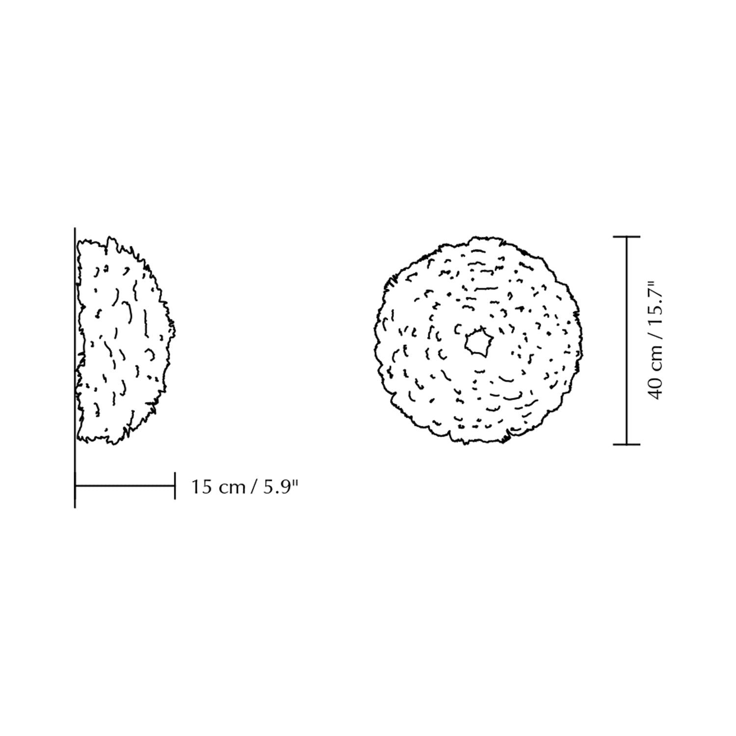 Eos Up Ceiling / Wall Light - line drawing.