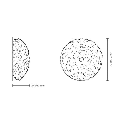 Eos Up Ceiling / Wall Light - line drawing.