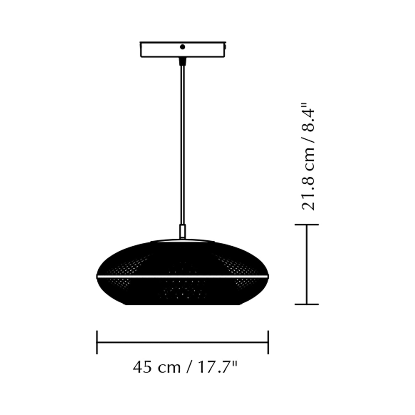 Faraday Pendant Light - line drawing.