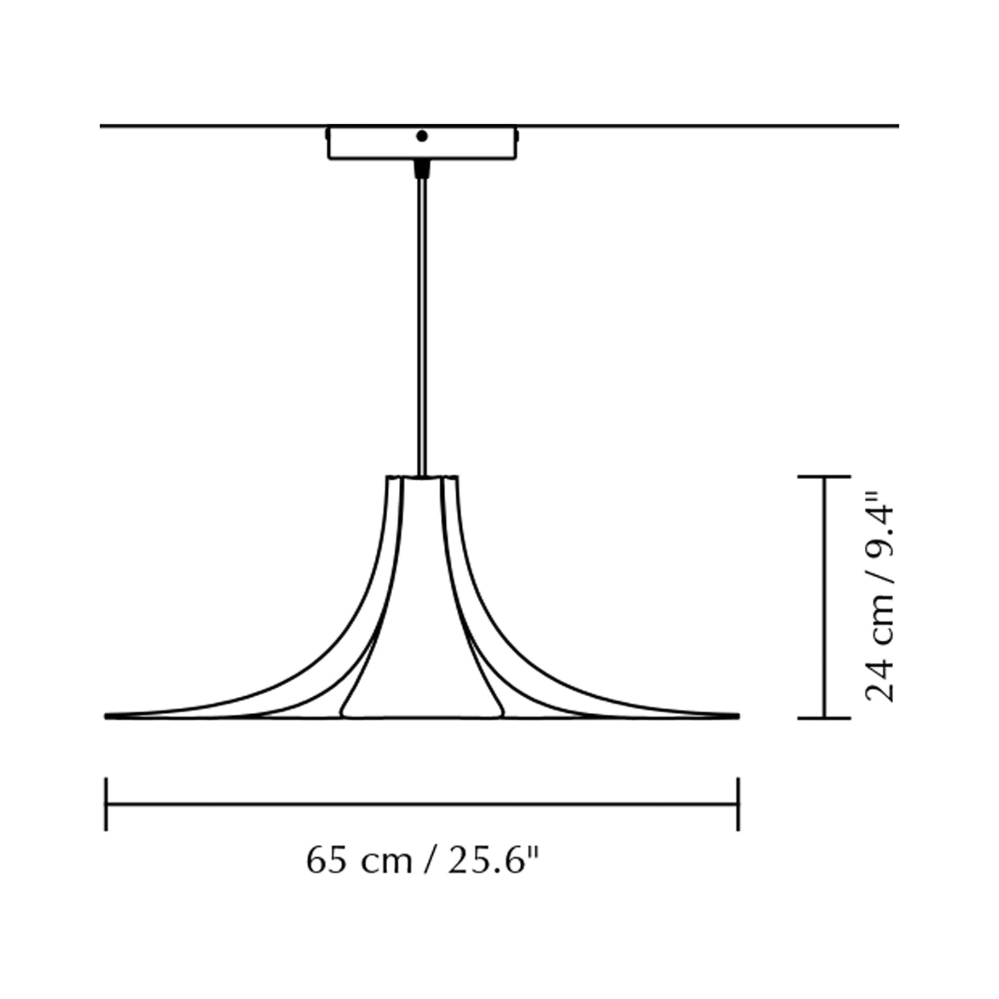 Jazz Pendant Light - line drawing.