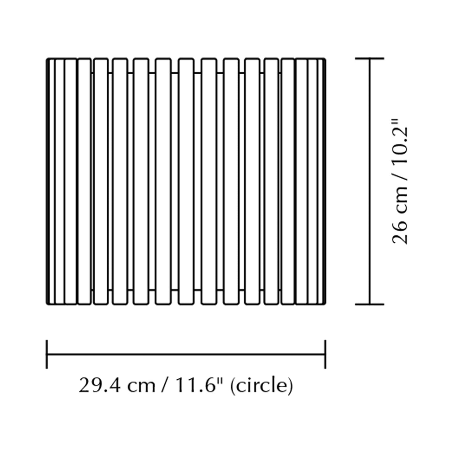 Komorebi Circle Lamp Shade - line drawing.