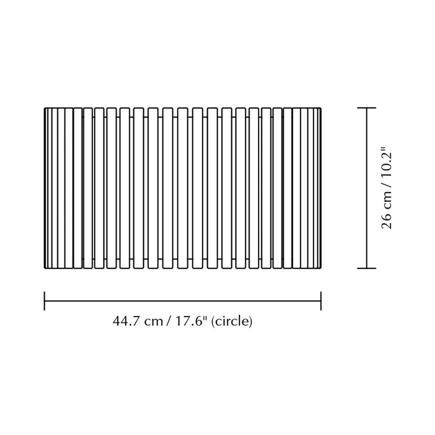 Komorebi Circle Lamp Shade - line drawing.