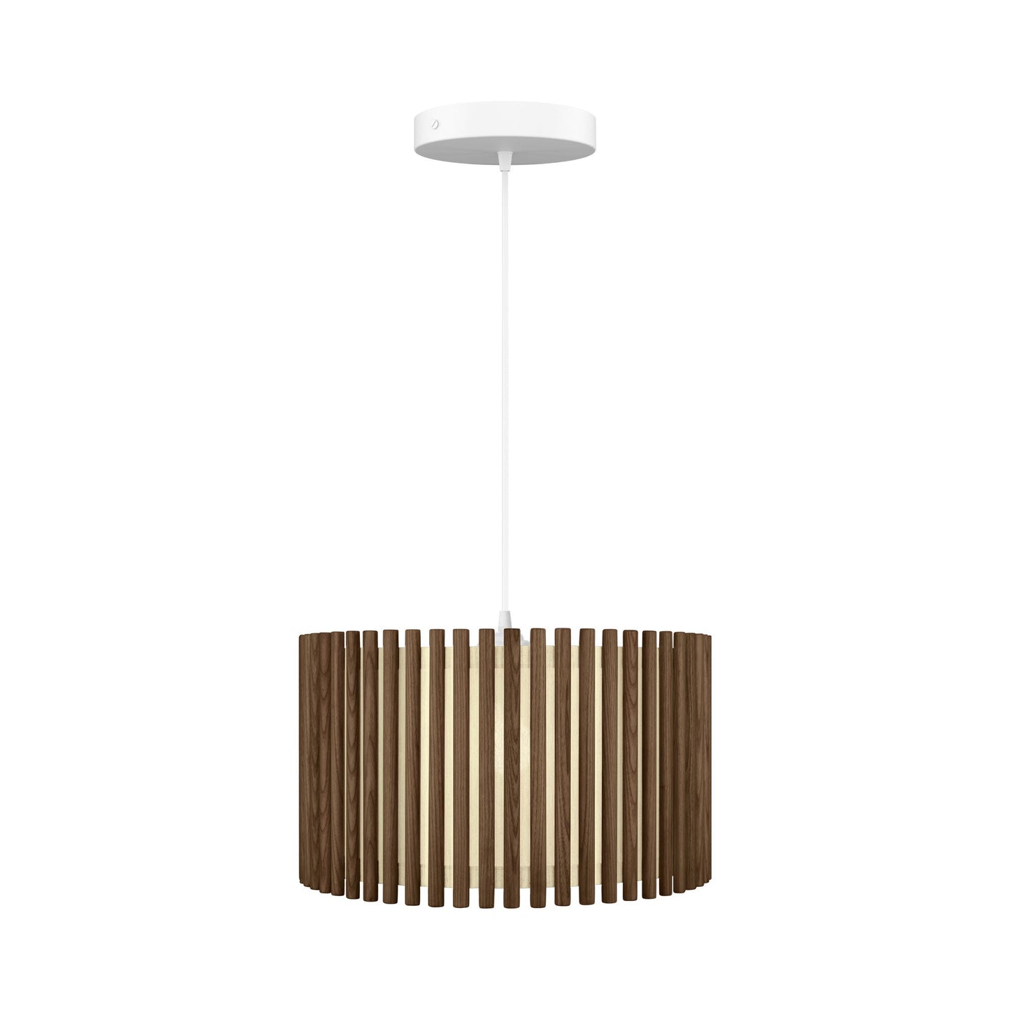 Komorebi Circle Pendant Light in Dark Oak/White (17.6-Inch).