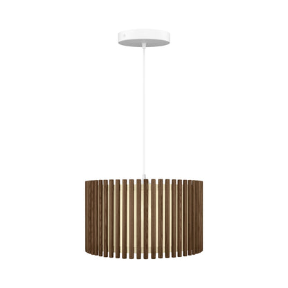 Komorebi Circle Pendant Light in Dark Oak/White (17.6-Inch).