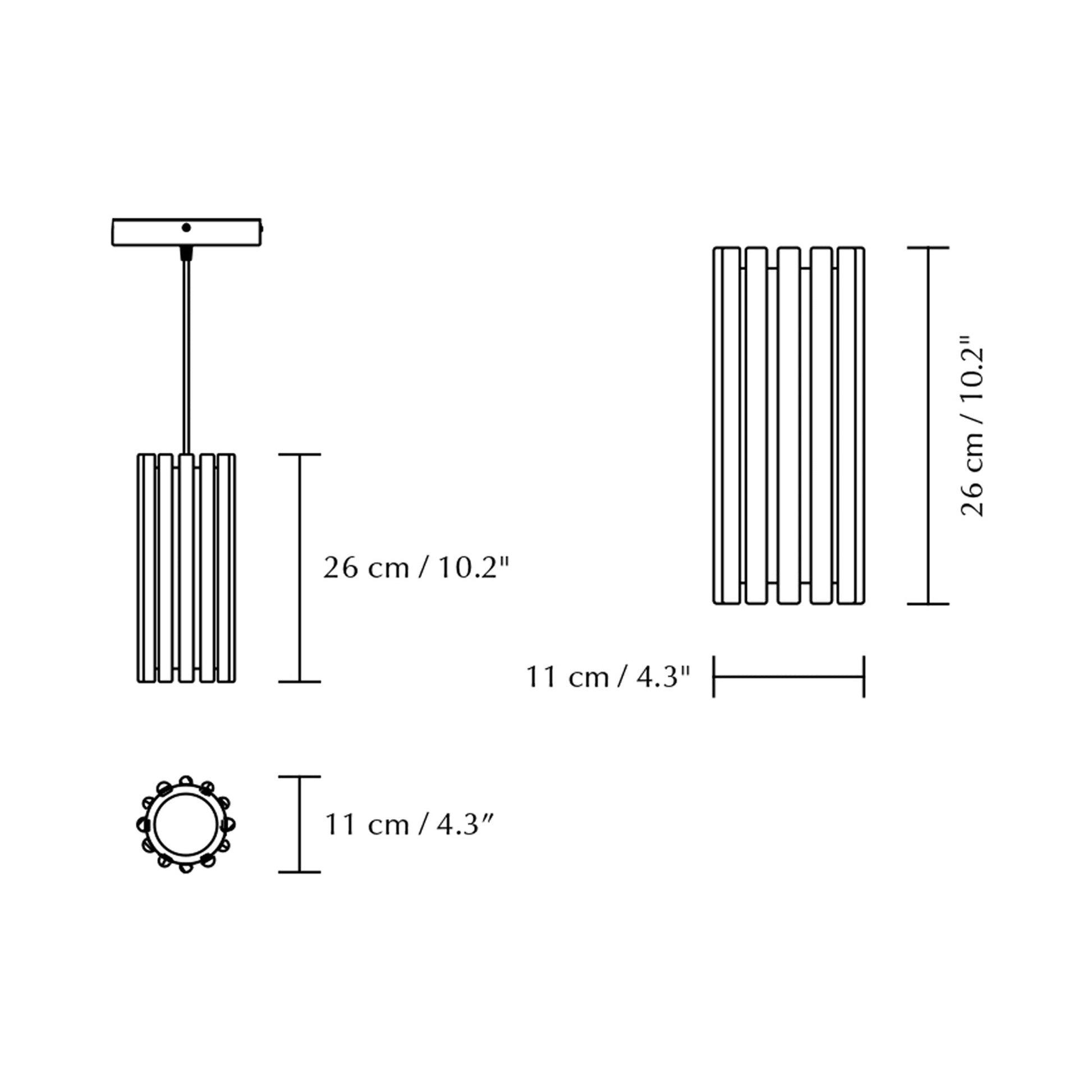 Komorebi Circle Pendant Light - line drawing.